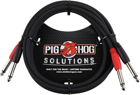 كابل Pig Hog PD-21406 مزدوج 1/4 بوصة (ذكر)، 6 أقدام in Kuwait