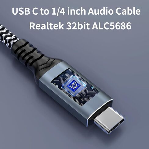 كابل صوت GOSYSONG USB C إلى 1/4 بوصة بطول 10 أقدام، كابل صوت من النوع C إلى 1/4، Realtek ALC5686 32 بت 384 كيلو هرتز DAC، كابل صوت ستيريو USB C إلى 1/4 للهواتف الذكية والكمبيوتر اللوحي والكمبيوتر المحمول ومكبر الصوت ومكبر الصوت in Kuwait