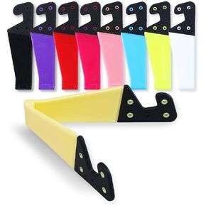 حامل الهاتف المحمول من هوم إدج، مجموعة من 9 قطع قابل للطي حجم الجيب العالمي من البلاستيك على شكل حرف V، حامل حامل قابل للطي عمودي وعلى الأرض للأجهزة اللوحية والهواتف الذكية - 9 ألوان in Kuwait