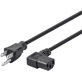 سلك طاقة للزاوية اليمنى من مونوبرايس - NEMA 5-15P إلى الزاوية اليمنى IEC 60320 C13، 13 أمبير، 1625 واط، 125 فولت، 16AWG، 2 قدم، أسود in Kuwait