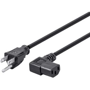 Monoprice 10ft 16AWG Right Angle Power Cord Cable w/ 3 Conductor PC Power Connector Socket (C13/5-15P) - Black in Saudi Arabia