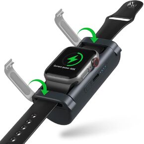 NewQ Outdoor Wireless Power Bank for Apple Watch: Portable Charger Small Mini Rechargeble Magnetic Powerbank for iWatch Applewatch Series 9 & 8 & 7 & 6 & 5 & SE