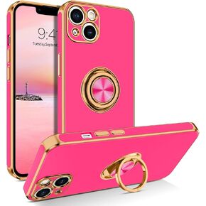 BENTOBEN iPhone 13 Case, Phone Case iPhone 13 6.1 Inch, Slim Fit 360° Ring Holder Shockproof Kickstand Magnetic Car Mount Supported Non-Slip Protective Women Girls Men Boys Cover, Black