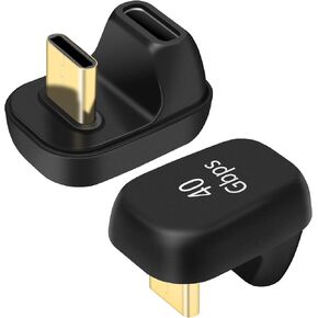 USB C 180 Degree Angled Adapter, U-Shaped USB-C 4.0 Male to Female Adapters, Type-C 40Gbps Angled Data Transfer Connector Compatible for Samsung, MacBook and More in Kuwait