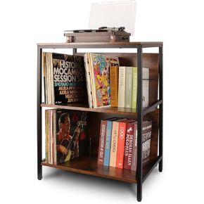 حامل مشغل اسطوانات من الفينيل على شكل حرف V لتخزين الاسطوانات وحامل مشغل اسطوانات وطاولة وخزانة كتب للالبومات ال بي in Kuwait