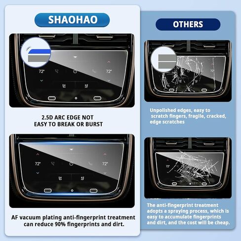 SHAOHAO for 2024 2025 Rivian R1T R1S Screen Protector Matte, for 2022-2024 2025 Rivian R1T R1S 12.3 Inch Digital Instrument Cluster Anti-Glare Tempered Glass R1T R1S 2023 2024 2025 Accessories in Kuwait