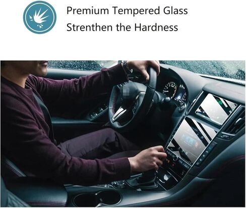 واقي شاشة من الزجاج المقسى متوافق مع شاشة لمس Infiniti Q50 Q60، ZFM، مضاد للتوهج والخدوش ومقاومة للصدمات، وملحقات الملاحة، قطعتين / مجموعة in Kuwait
