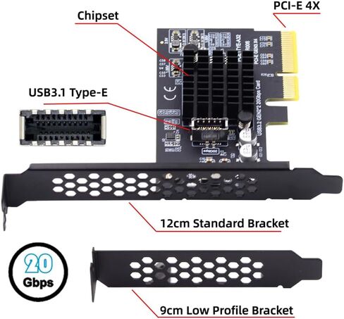 USB 3.2 Gen2 Type-C 20Gbps USB-C to PCI-E 4X Express Card Adapter for Desktop Motherboard in Kuwait