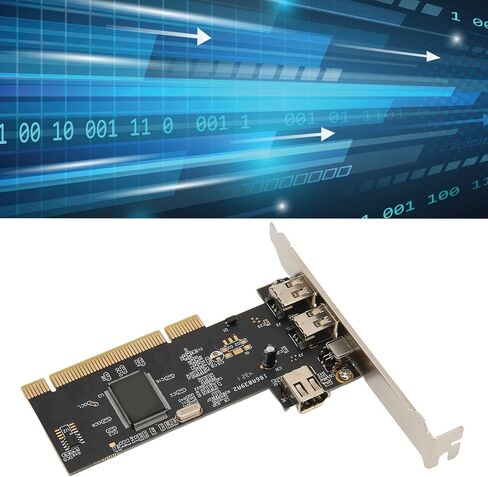 بطاقة Acogedor 1394 Firewire، بطاقة توسيع PCI 3 منافذ، مع 1 لين PCI Express مع قناة مزدوجة كاملة 2.5 جيجابايت/ثانية، لأجهزة الكمبيوتر المكتبية وتطبيق اتصال DV in Saudi Arabia