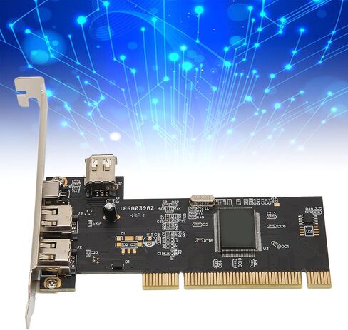 بطاقة Acogedor 1394 Firewire، بطاقة توسيع PCI 3 منافذ، مع 1 لين PCI Express مع قناة مزدوجة كاملة 2.5 جيجابايت/ثانية، لأجهزة الكمبيوتر المكتبية وتطبيق اتصال DV in Saudi Arabia