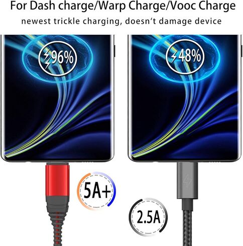 كيبل شحن للوحة القيادة متوافق مع ون بلس 8T/8 برو/9/9 برو/7T 7 6T 6 5T نورد N10 5G N100 N200، سلك شحن ملفوف 6 امبير 30 واط، شحن لموبايل اوبو رينو 4 ريلمي X2 X3 برو، USB نوع C سريع 1.8 متر + 1.8 in Kuwait