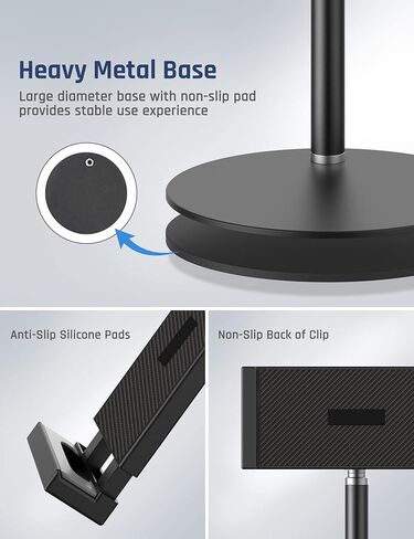 كليسنير حامل تابلت بتصميم عنق معقوف، حامل تابلت عالمي مرن 360 درجة مع مشبك ذراع طويل متوافق مع ايباد اير برو ميني وسامسونج تاب ونينتندو سويتش وغيرها من اجهزة التابلت مقاس 4.7 انش - 10.5 انش in Kuwait