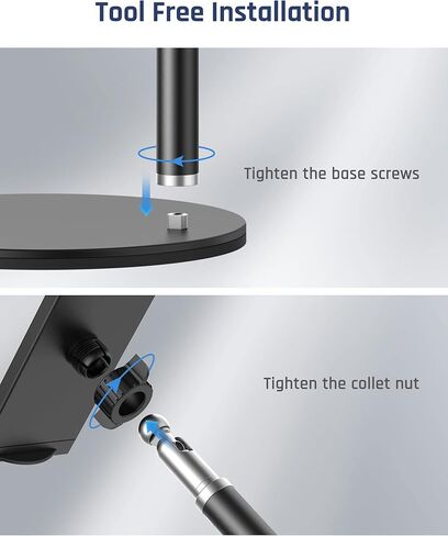 كليسنير حامل تابلت بتصميم عنق معقوف، حامل تابلت عالمي مرن 360 درجة مع مشبك ذراع طويل متوافق مع ايباد اير برو ميني وسامسونج تاب ونينتندو سويتش وغيرها من اجهزة التابلت مقاس 4.7 انش - 10.5 انش in Kuwait