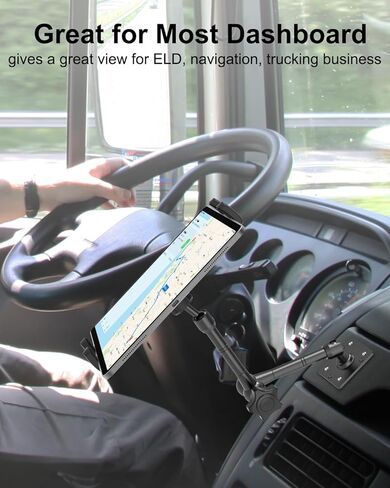 اوزكو حامل تابلت شديد التحمل للشاحنة، حامل تابلت للسيارة بقاعدة مثقاب مع ذراع معدني قابل للتعديل، حامل لوحة عدادات سيارة ار في بيك اب لايباد برو اير ميني، جالكسي تاب، زد فولد، ايفون، جهاز 4-12.9 انش in Kuwait