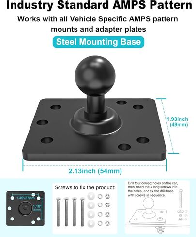 اوزكو حامل تابلت شديد التحمل للشاحنة، حامل تابلت للسيارة بقاعدة مثقاب مع ذراع معدني قابل للتعديل، حامل لوحة عدادات سيارة ار في بيك اب لايباد برو اير ميني، جالكسي تاب، زد فولد، ايفون، جهاز 4-12.9 انش in Kuwait