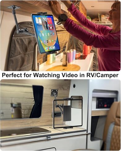 اوزكو حامل تابلت شديد التحمل للشاحنة، حامل تابلت للسيارة بقاعدة مثقاب مع ذراع معدني قابل للتعديل، حامل لوحة عدادات سيارة ار في بيك اب لايباد برو اير ميني، جالكسي تاب، زد فولد، ايفون، جهاز 4-12.9 انش in Kuwait