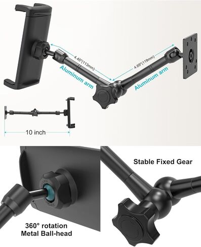 اوزكو حامل تابلت شديد التحمل للشاحنة، حامل تابلت للسيارة بقاعدة مثقاب مع ذراع معدني قابل للتعديل، حامل لوحة عدادات سيارة ار في بيك اب لايباد برو اير ميني، جالكسي تاب، زد فولد، ايفون، جهاز 4-12.9 انش in Kuwait