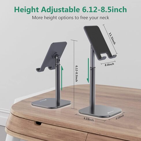 حامل كمبيوتر لوحي Inifispce للمكتب، حامل iPad من الألومنيوم قابل للتعديل، حامل حامل للكمبيوتر اللوحي لشاشة 4.7 بوصة - 13 بوصة سلسلة Microsoft Surface Pro، iPad Pro 11/12.9، iPad، iPad Mini، iPad Air (فضي) in Kuwait