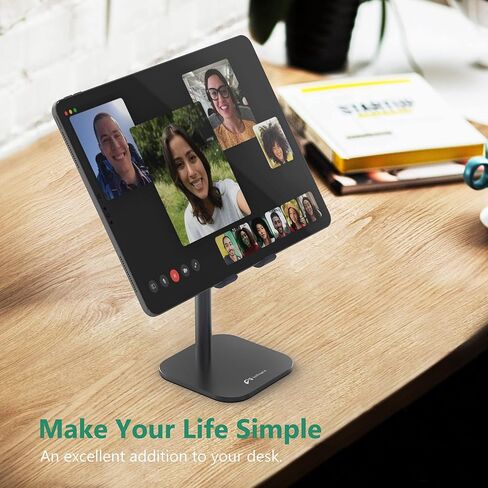 حامل كمبيوتر لوحي Inifispce للمكتب، حامل iPad من الألومنيوم قابل للتعديل، حامل حامل للكمبيوتر اللوحي لشاشة 4.7 بوصة - 13 بوصة سلسلة Microsoft Surface Pro، iPad Pro 11/12.9، iPad، iPad Mini، iPad Air (فضي) in Kuwait