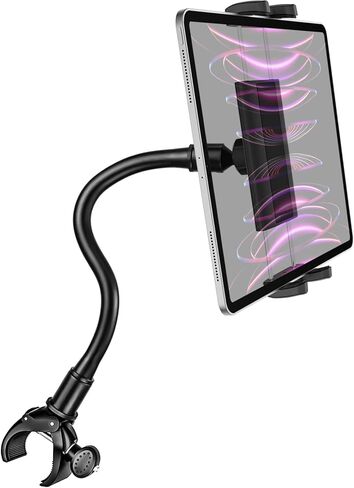 اوزكو حامل تابلت لركوب الدراجات في الاماكن المغلقة، حامل تابلت للدراجة الدوارة لجهاز المشي الثابت بيضاوي الشكل، مشبك مقود لجهاز ايباد برو 12.9 11 ميني اير 5 4، جالكسي تابز، ايفون، تابلت 4-13 انش in Kuwait
