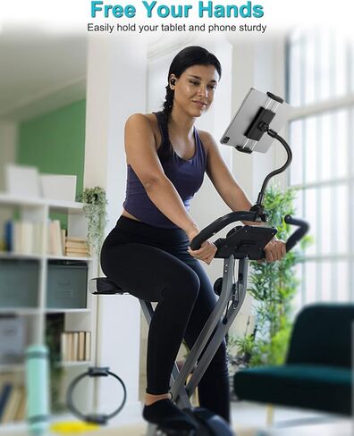 اوزكو حامل تابلت لركوب الدراجات في الاماكن المغلقة، حامل تابلت للدراجة الدوارة لجهاز المشي الثابت بيضاوي الشكل، مشبك مقود لجهاز ايباد برو 12.9 11 ميني اير 5 4، جالكسي تابز، ايفون، تابلت 4-13 انش in Kuwait