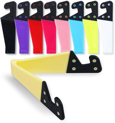 حامل الهاتف المحمول من هوم إدج، مجموعة من 9 قطع قابل للطي حجم الجيب العالمي من البلاستيك على شكل حرف V، حامل حامل قابل للطي عمودي وعلى الأرض للأجهزة اللوحية والهواتف الذكية - 9 ألوان in Kuwait