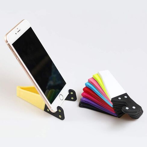 حامل الهاتف المحمول من هوم إدج، مجموعة من 9 قطع قابل للطي حجم الجيب العالمي من البلاستيك على شكل حرف V، حامل حامل قابل للطي عمودي وعلى الأرض للأجهزة اللوحية والهواتف الذكية - 9 ألوان in Kuwait