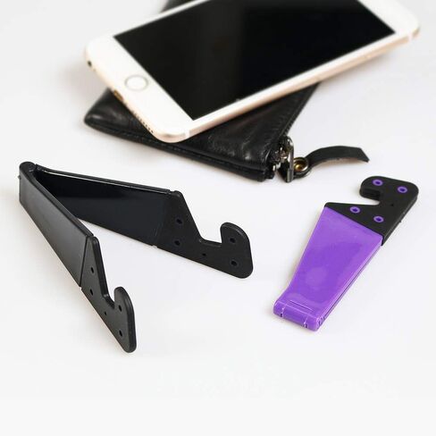 حامل الهاتف المحمول من هوم إدج، مجموعة من 9 قطع قابل للطي حجم الجيب العالمي من البلاستيك على شكل حرف V، حامل حامل قابل للطي عمودي وعلى الأرض للأجهزة اللوحية والهواتف الذكية - 9 ألوان in Kuwait