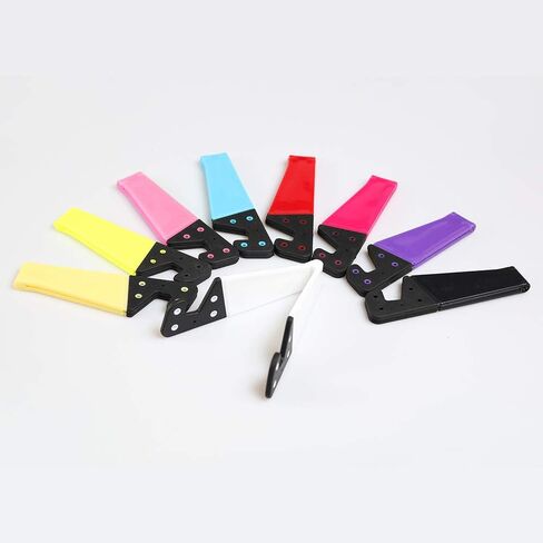 حامل الهاتف المحمول من هوم إدج، مجموعة من 9 قطع قابل للطي حجم الجيب العالمي من البلاستيك على شكل حرف V، حامل حامل قابل للطي عمودي وعلى الأرض للأجهزة اللوحية والهواتف الذكية - 9 ألوان in Kuwait