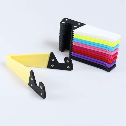 حامل الهاتف المحمول من هوم إدج، مجموعة من 9 قطع قابل للطي حجم الجيب العالمي من البلاستيك على شكل حرف V، حامل حامل قابل للطي عمودي وعلى الأرض للأجهزة اللوحية والهواتف الذكية - 9 ألوان in Kuwait