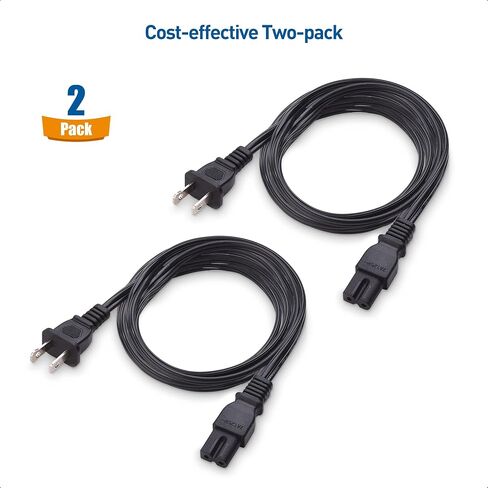 Cable Matters 2-Pack Polarized Power Cord, NEMA 1-15P to IEC C7, 6ft in Kuwait
