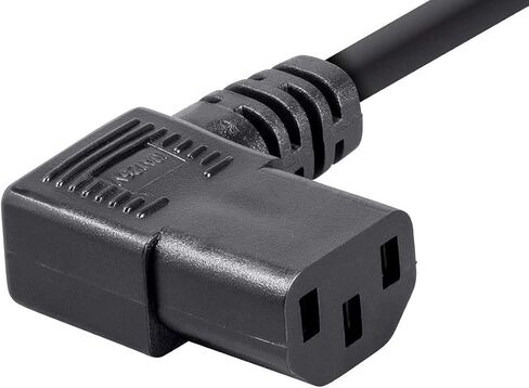 سلك طاقة للزاوية اليمنى من مونوبرايس - NEMA 5-15P إلى الزاوية اليمنى IEC 60320 C13، 13 أمبير، 1625 واط، 125 فولت، 16AWG، 2 قدم، أسود in Kuwait