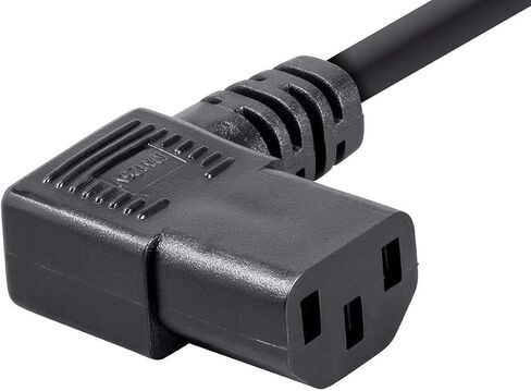 سلك طاقة للزاوية اليمنى من مونوبرايس - NEMA 5-15P إلى الزاوية اليمنى IEC 60320 C13، 13 أمبير، 1625 واط، 125 فولت، 16AWG، 2 قدم، أسود in Saudi Arabia
