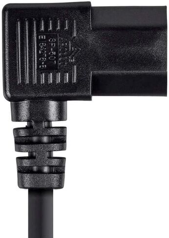سلك طاقة للزاوية اليمنى من مونوبرايس - NEMA 5-15P إلى الزاوية اليمنى IEC 60320 C13، 13 أمبير، 1625 واط، 125 فولت، 16AWG، 2 قدم، أسود in Saudi Arabia