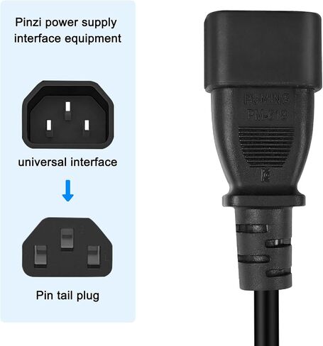 XMSJSIY C13 Pigtail Power Cable Replacement Power Cord Bare Wire IEC320 C13 Female 3 Pin Extension Open End Wire for Computers, Monitor Scanner - 2PCS - 1M… (C13) in Kuwait