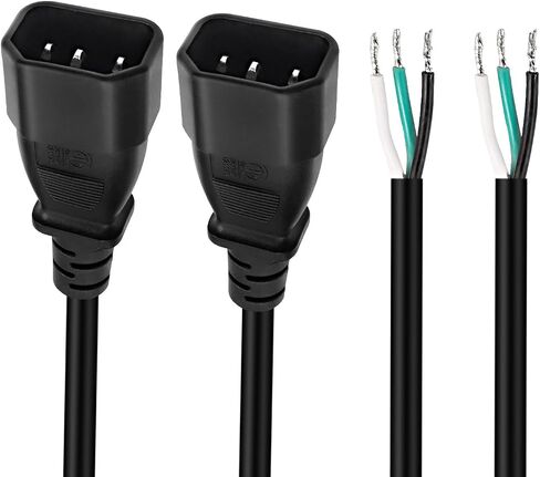 XMSJSIY C13 Pigtail Power Cable Replacement Power Cord Bare Wire IEC320 C13 Female 3 Pin Extension Open End Wire for Computers, Monitor Scanner - 2PCS - 1M… (C13) in Kuwait