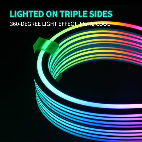 Sirlyr 24 Pin RGB PSU Cables,ARGB PC Cable for Motherboard Power Supply Extension - 5V 3Pin Addressable Four Sides Lighting RGB Strips Decor Computer Case White in Kuwait