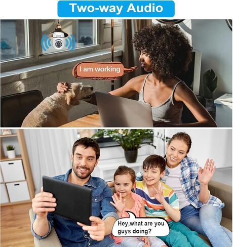 كاميرا لمبة كهربائية من kaltagled، عبوتان من المصابيح الكهربائية اللاسلكية 2.4 جيجا و5 جيجا، كاميرا خارجية وداخلية للمراقبة المنزلية، كاميرا أمان بمقبس إضاءة واي فاي 360 درجة مع إنذار كشف الحركة ورؤية ليلية in Kuwait