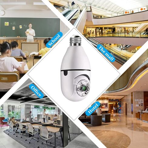 كاميرا لمبة كهربائية من kaltagled، عبوتان من المصابيح الكهربائية اللاسلكية 2.4 جيجا و5 جيجا، كاميرا خارجية وداخلية للمراقبة المنزلية، كاميرا أمان بمقبس إضاءة واي فاي 360 درجة مع إنذار كشف الحركة ورؤية ليلية in Kuwait