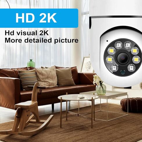 كاميرا لمبة كهربائية من kaltagled، عبوتان من المصابيح الكهربائية اللاسلكية 2.4 جيجا و5 جيجا، كاميرا خارجية وداخلية للمراقبة المنزلية، كاميرا أمان بمقبس إضاءة واي فاي 360 درجة مع إنذار كشف الحركة ورؤية ليلية in Kuwait