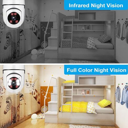 كاميرا لمبة كهربائية من kaltagled، عبوتان من المصابيح الكهربائية اللاسلكية 2.4 جيجا و5 جيجا، كاميرا خارجية وداخلية للمراقبة المنزلية، كاميرا أمان بمقبس إضاءة واي فاي 360 درجة مع إنذار كشف الحركة ورؤية ليلية in Kuwait