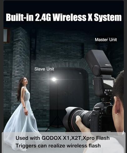 GODOX TT520III Camera Flash,433MHZ GN33 Manual Flash Built-in Wireless Receiver,RT Transmitter,S1/S2 Mode Speedlight for Canon Nikon Sony Olympus Pentax Fuji DSLR Cameras,Single-Contact Hotshoe in Saudi Arabia