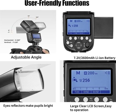GODOX TT520III Camera Flash,433MHZ GN33 Manual Flash Built-in Wireless Receiver,RT Transmitter,S1/S2 Mode Speedlight for Canon Nikon Sony Olympus Pentax Fuji DSLR Cameras,Single-Contact Hotshoe in Saudi Arabia