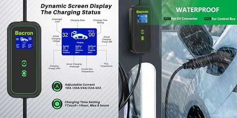 شاحن EV من المستوى 2 40 أمبير مع قابس NEMA 14-50، 9.6 كيلو وات، شاحن EV محمول IP67 مع كابل محطات شحن فائق EV بطول 25 قدمًا، شاحن EV داخلي/خارجي من المستوى 2 مصنوع من أجل Tesla J1772 Model 3 in Kuwait