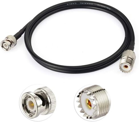 Eightwood UHF Female SO239 to BNC Male RG58 Antenna Jumper Cable 3 Feet in Kuwait