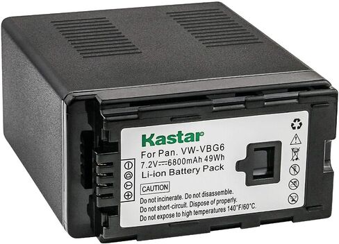 استبدال بطارية Kastar 4-Pack VW-VBG6 Pro لباناسونيك AG-AC7، AG-AF100، AG-AF105A، AG-AC130، AG-AC130A، AG-AC130AEJ، AG-AC130AP، AG-AC160، AG-AC160A، AG- كاميرات AC160AEJ، AG-AC160AP in Kuwait