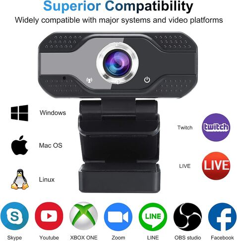 اخضر اصفر كاميرا ويب للكمبيوتر الشخصي بمنفذ USB مع ميكروفون مدمج وميكروفون مدمج FHD 1080P لمكالمات الفيديو والمؤتمرات والبث المباشر للكمبيوتر المكتبي والكمبيوتر وماك بوك in Saudi Arabia