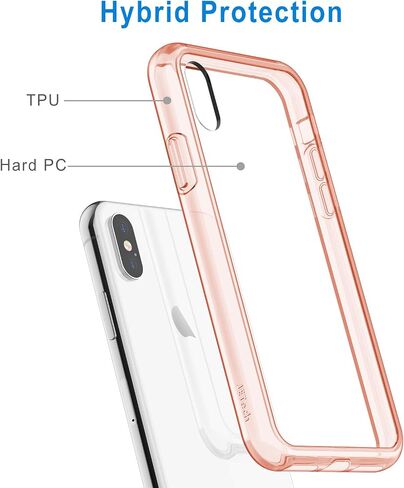 حافظة JETech لهاتف iPhone Xs وiPhone X 5.8 بوصة، غطاء ممتص للصدمات غير أصفر اللون، ظهر شفاف مضاد للخدش (شفاف) in Kuwait