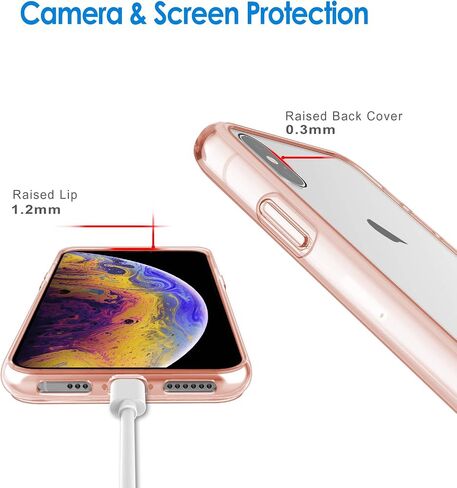 حافظة JETech لهاتف iPhone Xs وiPhone X 5.8 بوصة، غطاء ممتص للصدمات غير أصفر اللون، ظهر شفاف مضاد للخدش (شفاف) in Kuwait