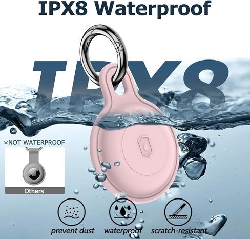 4 Pack Airtag Holder, IPX8 Waterproof Silicone Airtag Keychain for Apple Airtag, Protective Anti-Scratch Airtag Case for Dog Collar Cat Collar, Wallet, Keys in Kuwait